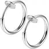 Charme Bijoux Fake Oorringen zilverkleurig 14 mm