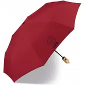 Happy Rain Earth Mini Paraplu Chili Rood - Bamboe Handvat, Automatisch