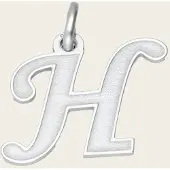 MOOYE ® - Collectie Zilveren letter H sierlijk mat-glans kettinghanger