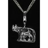 MOOYE ® - Collectie Zilveren Romulus met Remus en Wolvin hanger én bedel