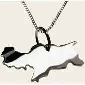MOOYE ® - Collectie Zilveren Landkaart Zuid Tirol ketting hanger