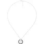 Orphelia 'Azalea' Dames 925 Sterling Zilveren Ketting met Hanger - Zilver/Zwart ZH-7095/2