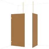 Maxaro Diamond Inloopdouche | 100x90 cm Goud Bronsglas 2 vaste wanden