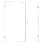 Maxaro Diamond Douchedeur | 175 cm Lichtgoud Helder glas Draaideur