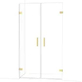 Maxaro Diamond Douchedeur | 115 cm Lichtgoud Helder glas Draaideur