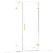 Maxaro Diamond Douchedeur | 95 cm Lichtgoud Helder glas Draaideur