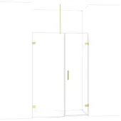 Maxaro Diamond Douchedeur | 135 cm Lichtgoud Helder glas Draaideur