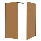 Maxaro Diamond Inloopdouche | 140x90 cm Zwart metaal Bronsglas 2 vaste wanden