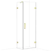Maxaro Diamond Douchecabine | 70x50 cm Lichtgoud Helder glas Draaideur Rechthoek