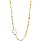 Ti sento Dames Ketting - 925 zilver - Zirkonia met geel verguld - Maat 48 - 3958ZY