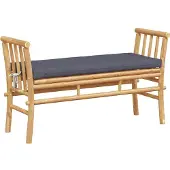 vidaXL Tuinbank, 2-persoons, 110 x 38 x 65 cm, bamboe, bruin, rechthoekig