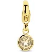 The Jewelry Collection 14K geelgoud slotbedel met geboortesteen citrien november 4028178