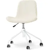Nolon Nout-Fé bureaustoel rib beige - wit onderstel