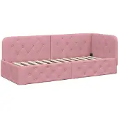 vidaXL Hoek Bed Frame Roze 80 x 200 cm Fluweel
