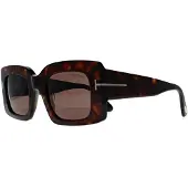 Tom Ford Brigitta FT1188 52E glanzend donker havana lichtbruin zonnebril