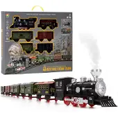 Springos Stoomtrein Speelgoed - - Locomotief met geluidseffecten - 5 wagons - 43 delen - CE veilig