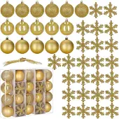 Springos Kerstballen | 40 Stuks | 5/6/7 cm | Goud