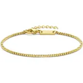 Frank 1967 7FB-0842 – – Heren Armband – Stalen Box Chain Armband – Goudkleurig