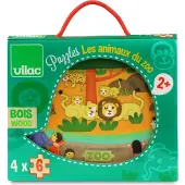 Vilac houten puzzel dierentuin - educatief speelgoed in houten doos.