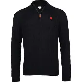 U.S. POLO ASSN. Regular Fit Trui ritssluitingzwart, Effen