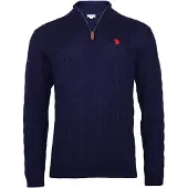 U.S. POLO ASSN. Regular Fit Trui ritssluitingMarine, Effen