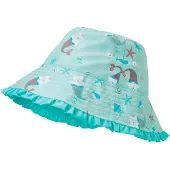 Playshoes Hoed turquoise / jade groen / donkeroranje / wit