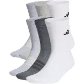 Adidas Sportsokken 'CUSHIONED CREW 6 PAIR PACK' lichtgrijs / grijs gemêleerd / zwart / wit