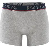 Phil&Co. Boxershorts 'Retro' donkerblauw / grijs