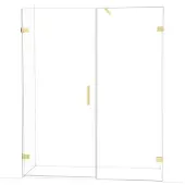 Maxaro Diamond Douchedeur | 165 cm Lichtgoud Helder glas Draaideur