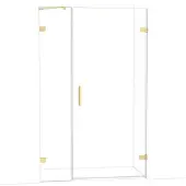 Maxaro Diamond Douchedeur | 125 cm Lichtgoud Helder glas Draaideur