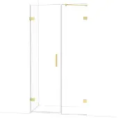 Maxaro Diamond Douchedeur | 105 cm Lichtgoud Helder glas Draaideur