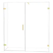 Maxaro Diamond Douchedeur | 185 cm Lichtgoud Helder glas Draaideur
