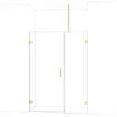 Maxaro Diamond Douchedeur | 145 cm Lichtgoud Helder glas Draaideur