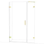 Maxaro Diamond Douchedeur | 125 cm Lichtgoud Helder glas Draaideur