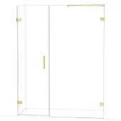 Maxaro Diamond Douchedeur | 155 cm Lichtgoud Helder glas Draaideur