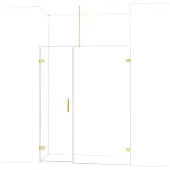 Maxaro Diamond Douchedeur | 155 cm Lichtgoud Helder glas Draaideur