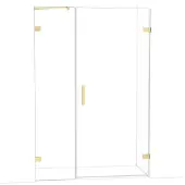 Maxaro Diamond Douchedeur | 135 cm Lichtgoud Helder glas Draaideur
