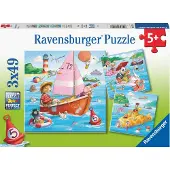 Ravensburger puzzel Watervoertuigen - Legpuzzel - 3x49 stukjes