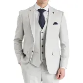 Paul Andrew Zilveren lichtgewicht zomerblazer met één rij knopen voor heren