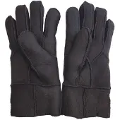 Infinity Leather Unisex zwarte schapenvacht suède handschoenen met oprolbare/neerwaartse manchetten