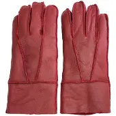 Infinity Leather Unisex rode schapenvacht leren handschoenen met oprolbare/neerwaartse manchetten