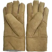 Infinity Leather Unisex Tan schapenvacht suède handschoenen met oprolbare/neerwaartse manchetten
