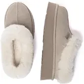 EVER AU Huisschoenen 'Topknot' ecru / wit