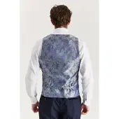 Paul Andrew Heren marineblauw kostuumvest Prince of Wales formeel vest