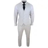 TruClothing Heren Zomer 2-delig Pak Linnen Formele Grijze Vest Broek