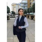 TruClothing Dames zwart visgraat tweed gilet wolmix vest
