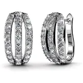 MYC Paris Elegante oorbellen - Zilver en kristal