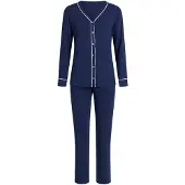 Goldenbay Pyjama 'Oleander' donkerblauw