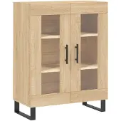vidaXL Hoge kast 69,5x34x180 cm bewerkt hout sonoma eikenkleurig