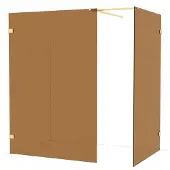 Maxaro Diamond Inloopdouche | 140x120 cm Lichtgoud Bronsglas 2 vaste wanden